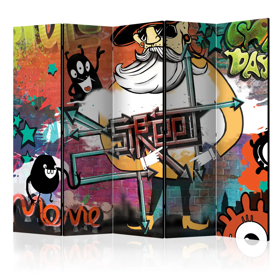 ⁨Screen 5-piece - Street movie II [Room Dividers] (size 225x172)⁩ at Wasserman.eu