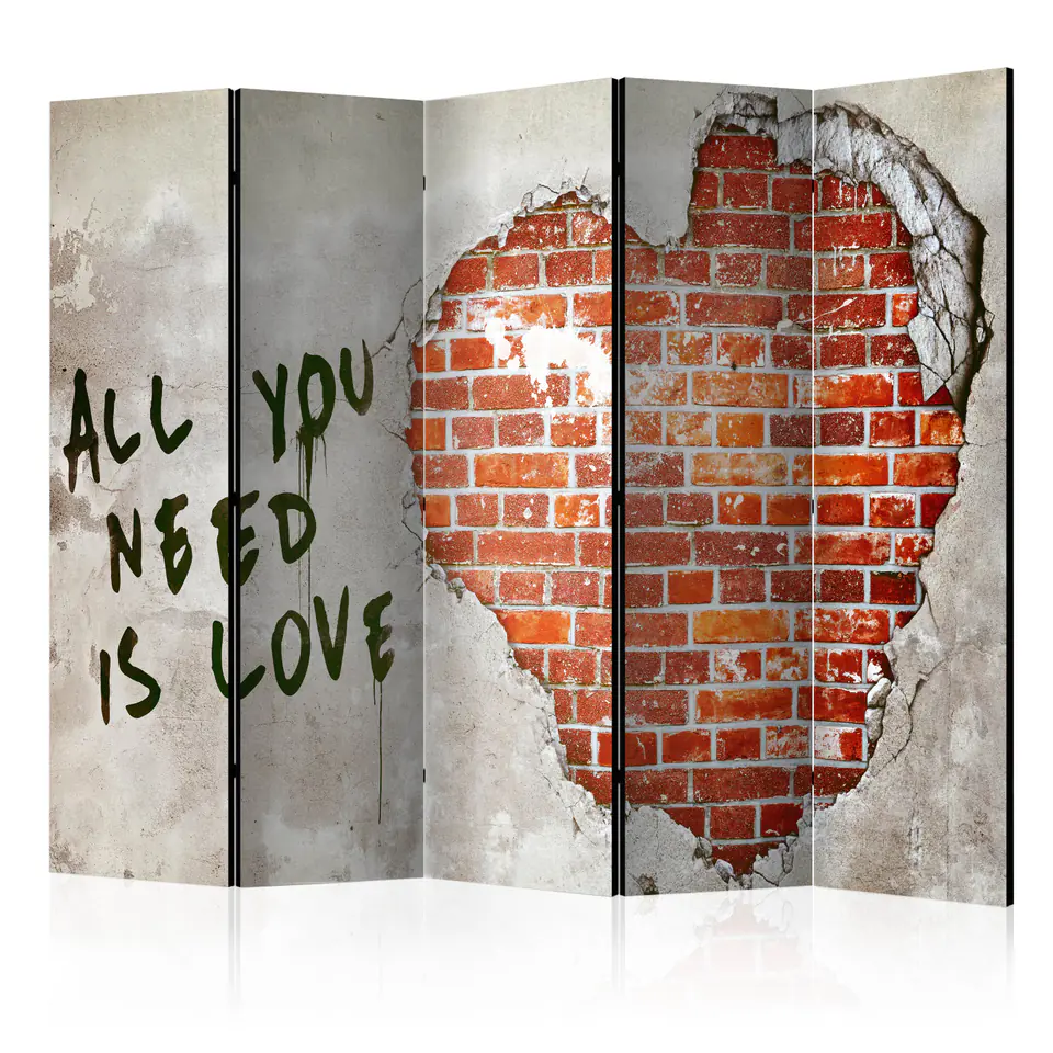 ⁨Screen 5-piece - Love is all you need II [Room Dividers] (size 225x172)⁩ at Wasserman.eu