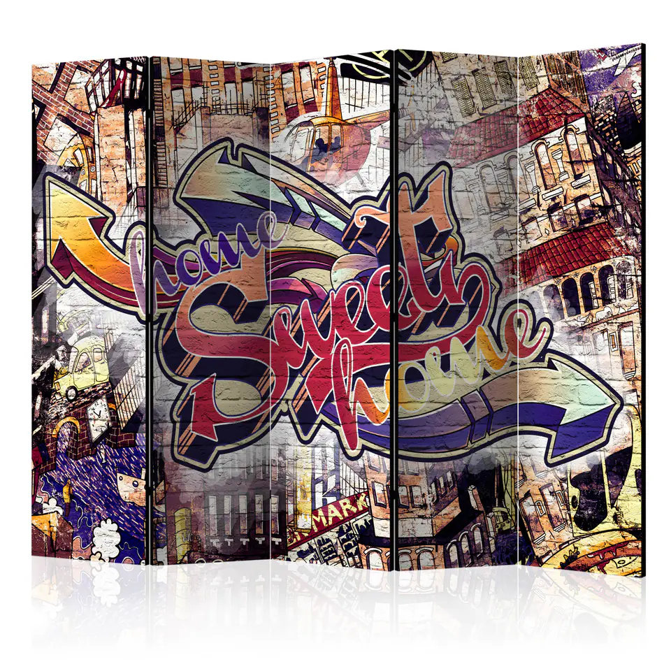 ⁨5-piece screen - Cool graffiti II [Room Dividers] (size 225x172)⁩ at Wasserman.eu