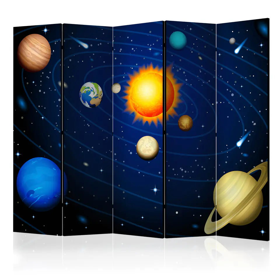 ⁨5-piece screen - Solar System II [Room Dividers] (size 225x172)⁩ at Wasserman.eu