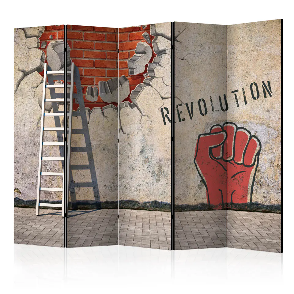 ⁨5-piece screen - The Invisible Hand of the Revolution II [Room Dividers] (size 225x172)⁩ at Wasserman.eu