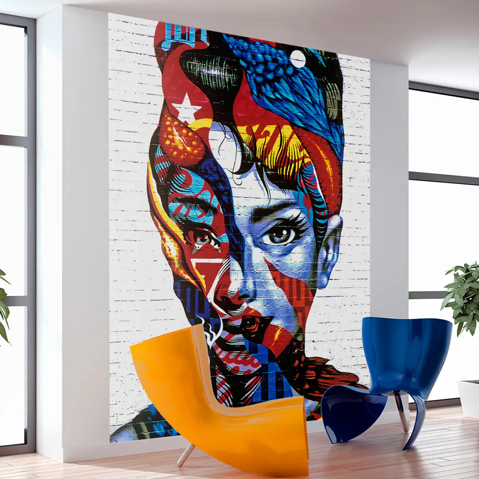 ⁨Wall mural - Woman in color (size 200x270)⁩ at Wasserman.eu