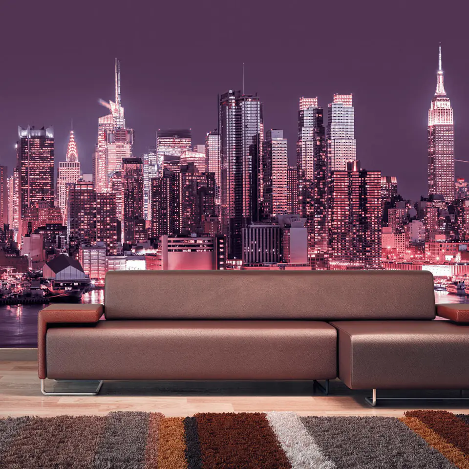 ⁨Wall mural - NYC: Purple Nights (size 100x70)⁩ at Wasserman.eu