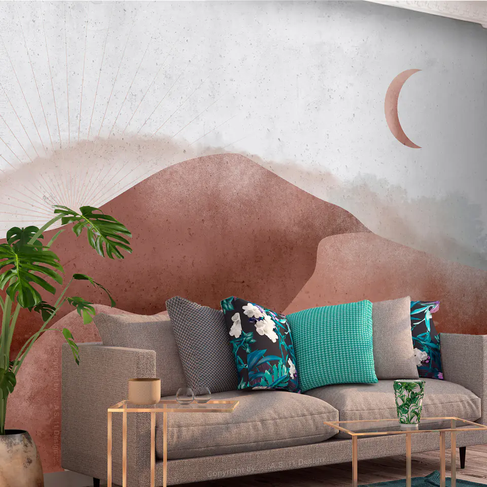 ⁨Wall mural - Desert in the moonlight (size 100x70)⁩ at Wasserman.eu