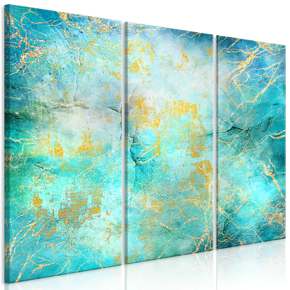 ⁨Obraz - Szmaragdowy ocean (3-częściowy) (rozmiar 90x60, wykończenie Na płótnie włoskim)⁩ w sklepie Wasserman.eu