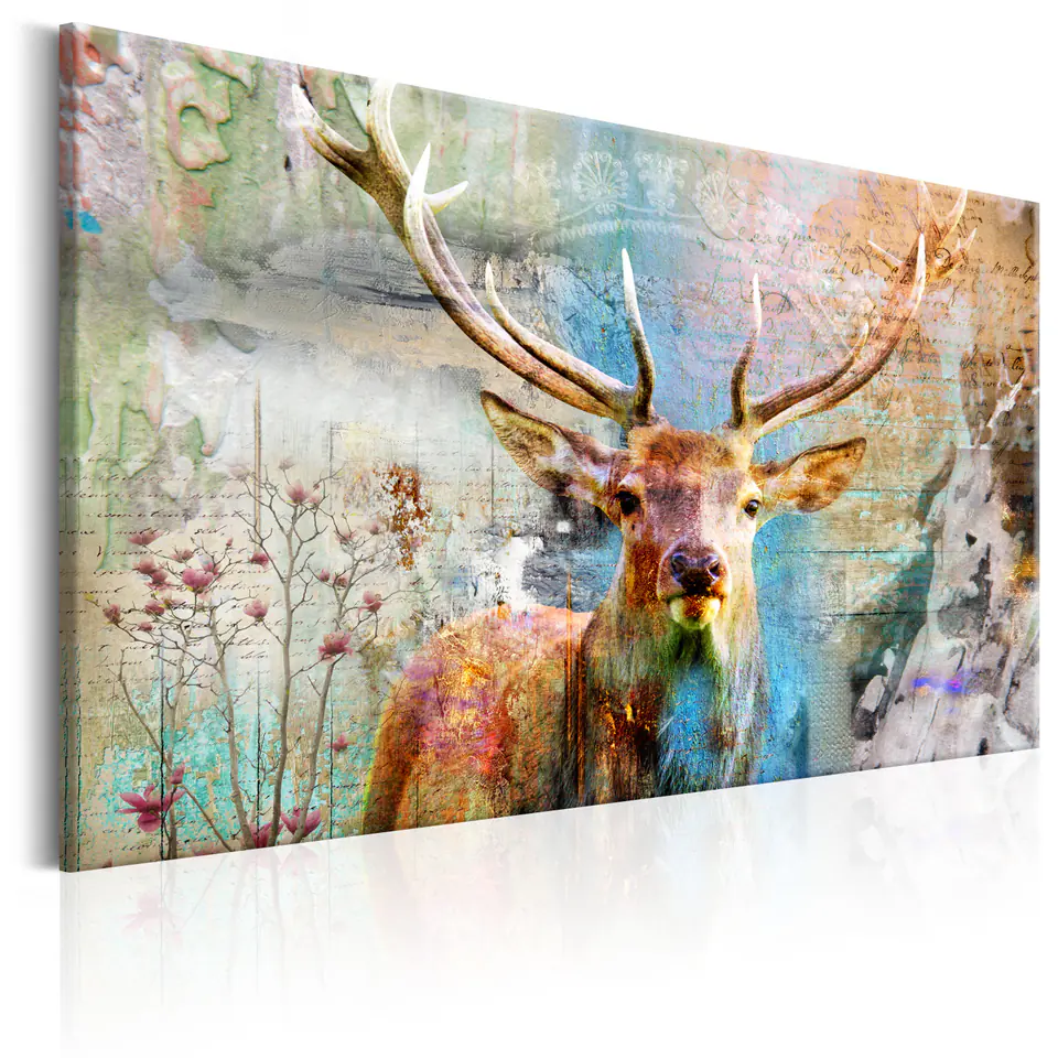 ⁨Picture - Deer on wood (size 90x60)⁩ at Wasserman.eu