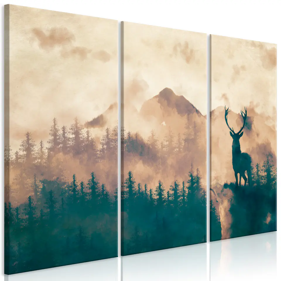 ⁨Picture - Proud Deer (3-piece) (size 90x60)⁩ at Wasserman.eu