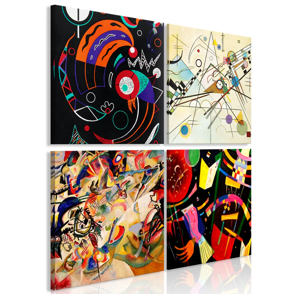 ⁨Picture - Dance of Colors (4-piece) (size 40x40)⁩ at Wasserman.eu