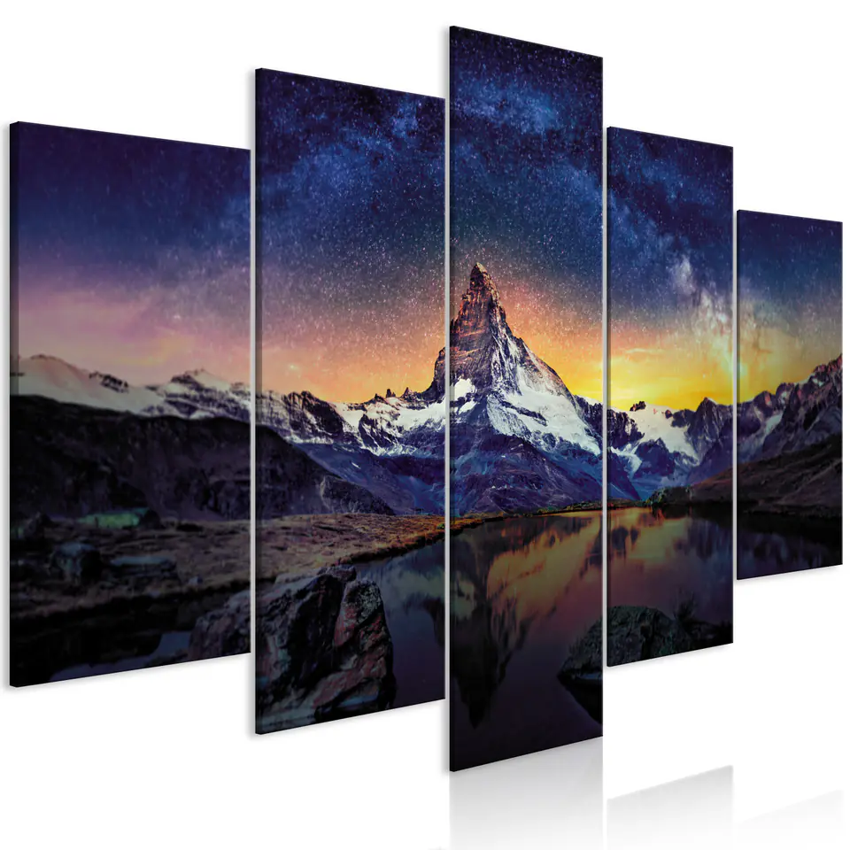 ⁨Obraz - Matterhorn (5-częściowy) szeroki (rozmiar 200x100, wykończenie Standard)⁩ w sklepie Wasserman.eu