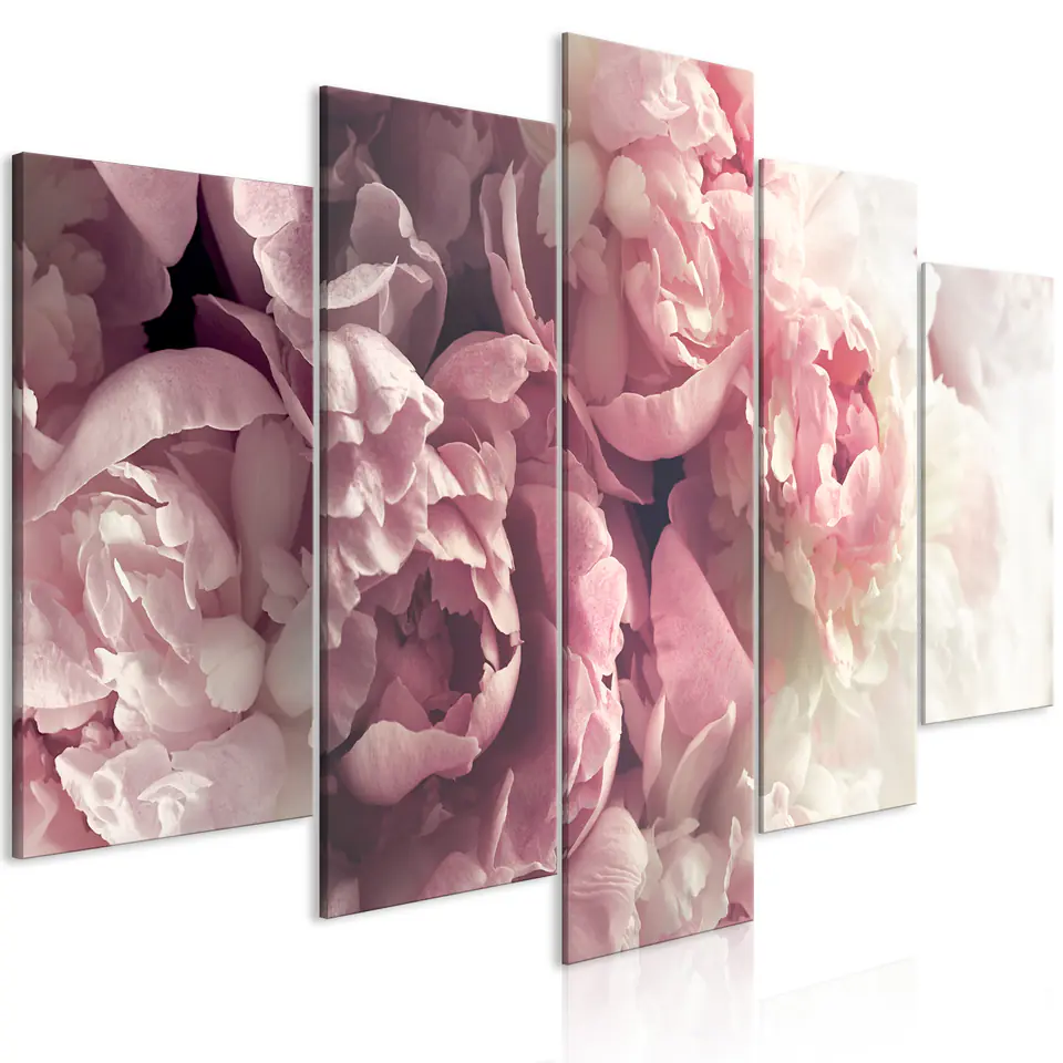 ⁨Picture - Vintage Peonies (5-piece), wide (size 100x50)⁩ at Wasserman.eu