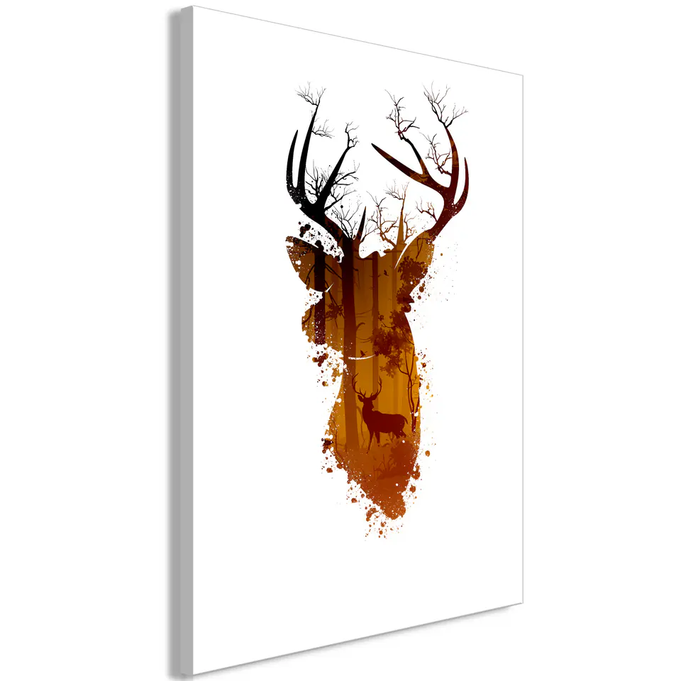 ⁨Obraz - Jeleń o poranku (1-częściowy) pionowy (rozmiar 40x60, wykończenie Standard)⁩ w sklepie Wasserman.eu