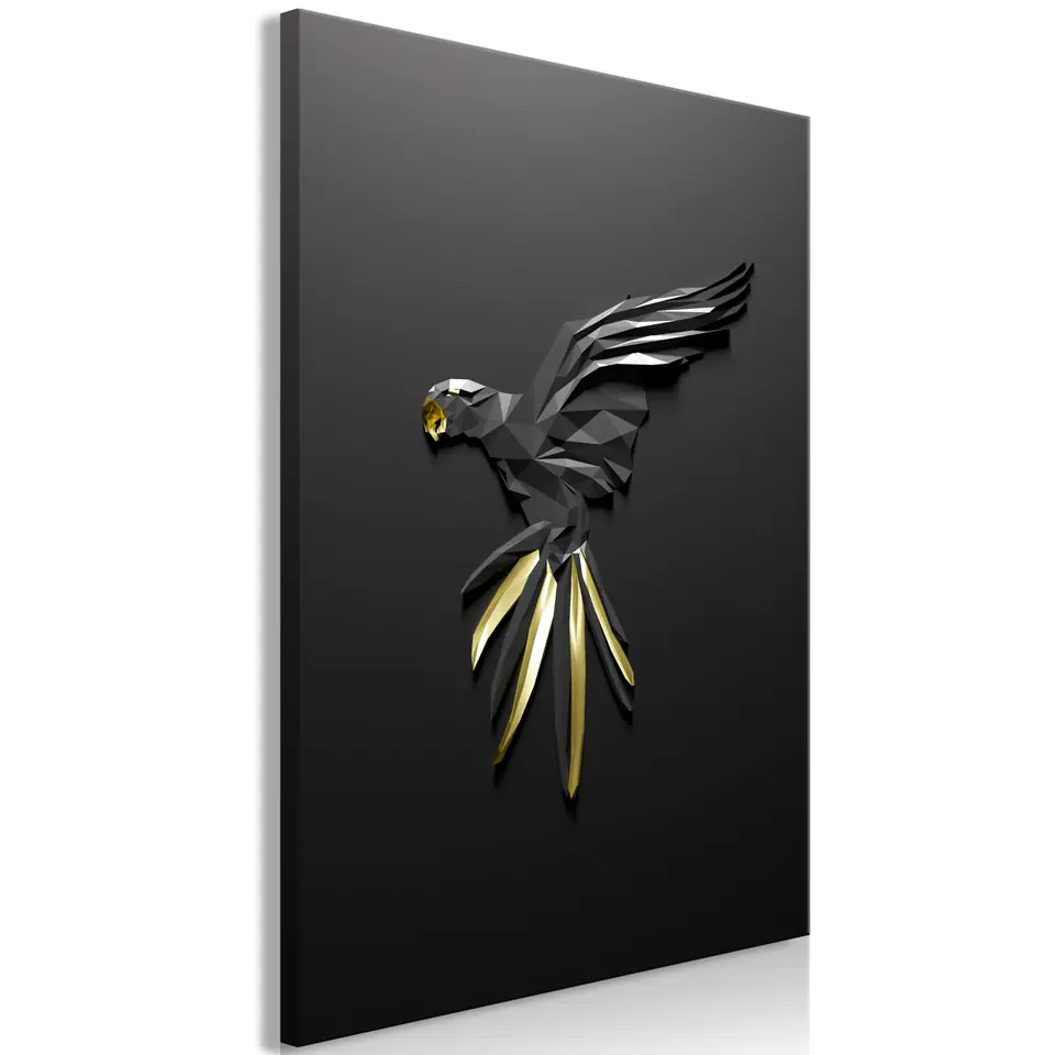 ⁨Picture - Black parrot (1-piece), vertical (size 40x60)⁩ at Wasserman.eu