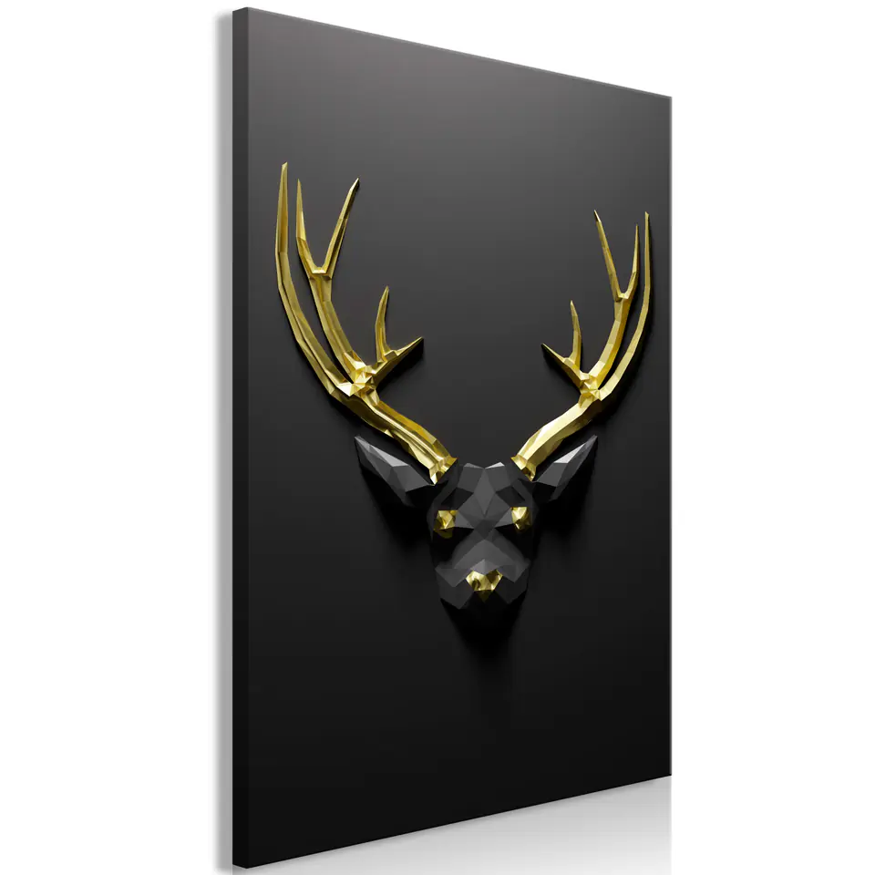 ⁨Picture - Golden antlers (1-piece), vertical (size 40x60)⁩ at Wasserman.eu