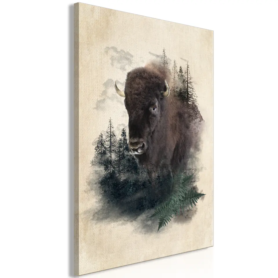 ⁨Obraz - Dostojny bizon (1-częściowy) pionowy (rozmiar 40x60, wykończenie Premium Print)⁩ w sklepie Wasserman.eu