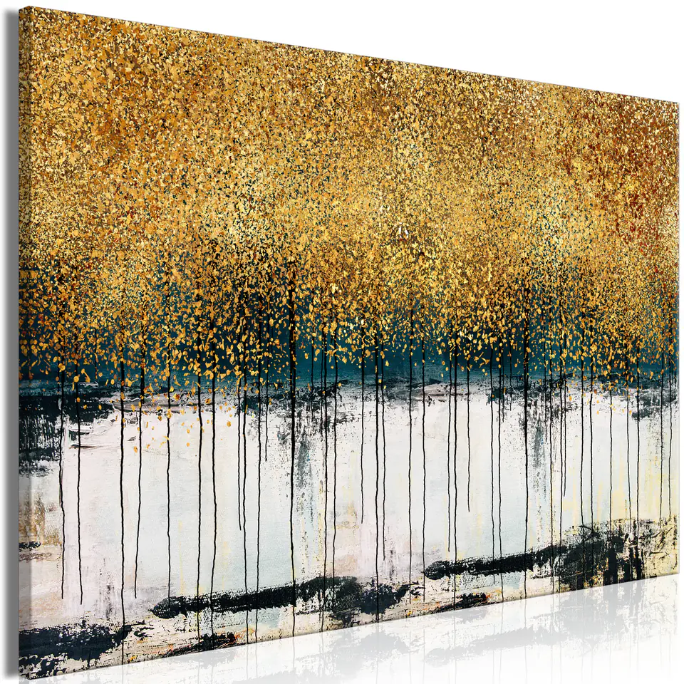 ⁨Obraz - Ozłocona natura (1-częściowy) szeroki (rozmiar 120x80, wykończenie Standard)⁩ w sklepie Wasserman.eu