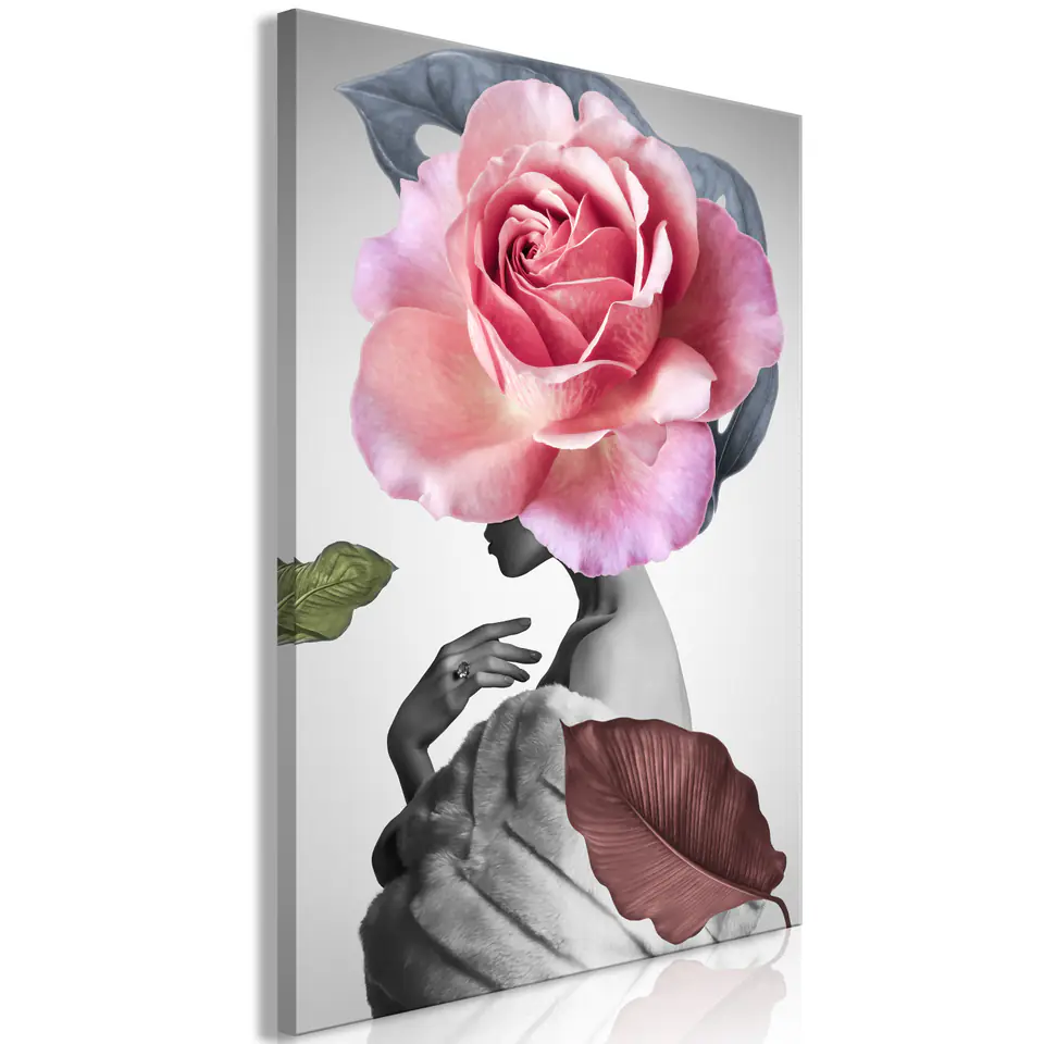 ⁨Picture - Rose and fur (1-piece) vertical (size 40x60)⁩ at Wasserman.eu