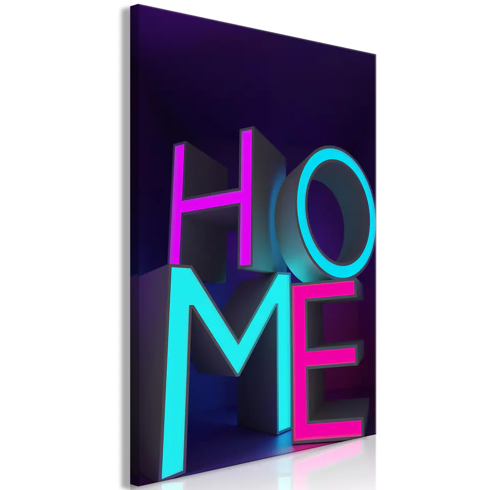 ⁨Obraz - Neon Home (1-częściowy) pionowy (rozmiar 40x60, wykończenie Standard)⁩ w sklepie Wasserman.eu