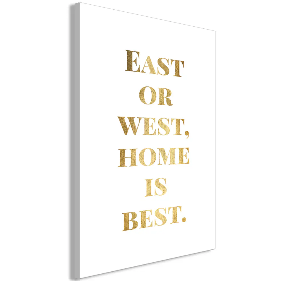 ⁨Obraz - Gold Home Is Best (1-częściowy) pionowy (rozmiar 20x30, wykończenie Premium Print)⁩ w sklepie Wasserman.eu