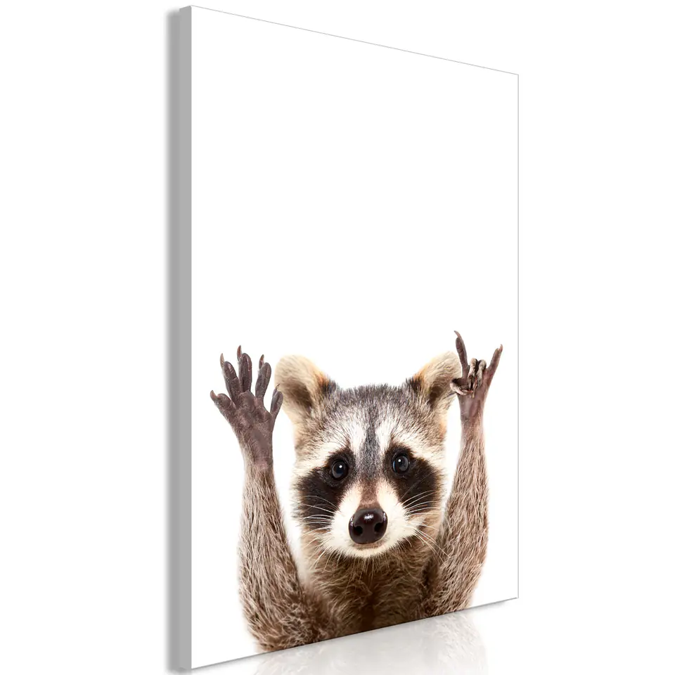 ⁨Picture - Vertical Raccoon (1-piece) (size 40x60)⁩ at Wasserman.eu