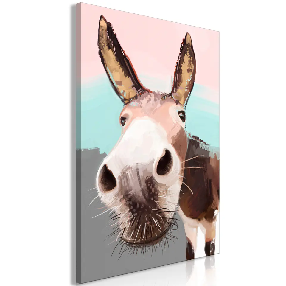 ⁨Picture - Curious donkey (1-piece) vertical (size 40x60)⁩ at Wasserman.eu