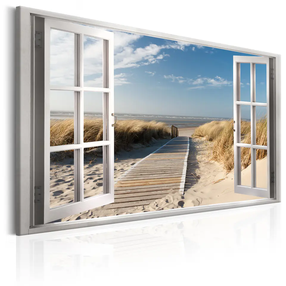 ⁨Picture - Window: view of the beach (size 90x60)⁩ at Wasserman.eu
