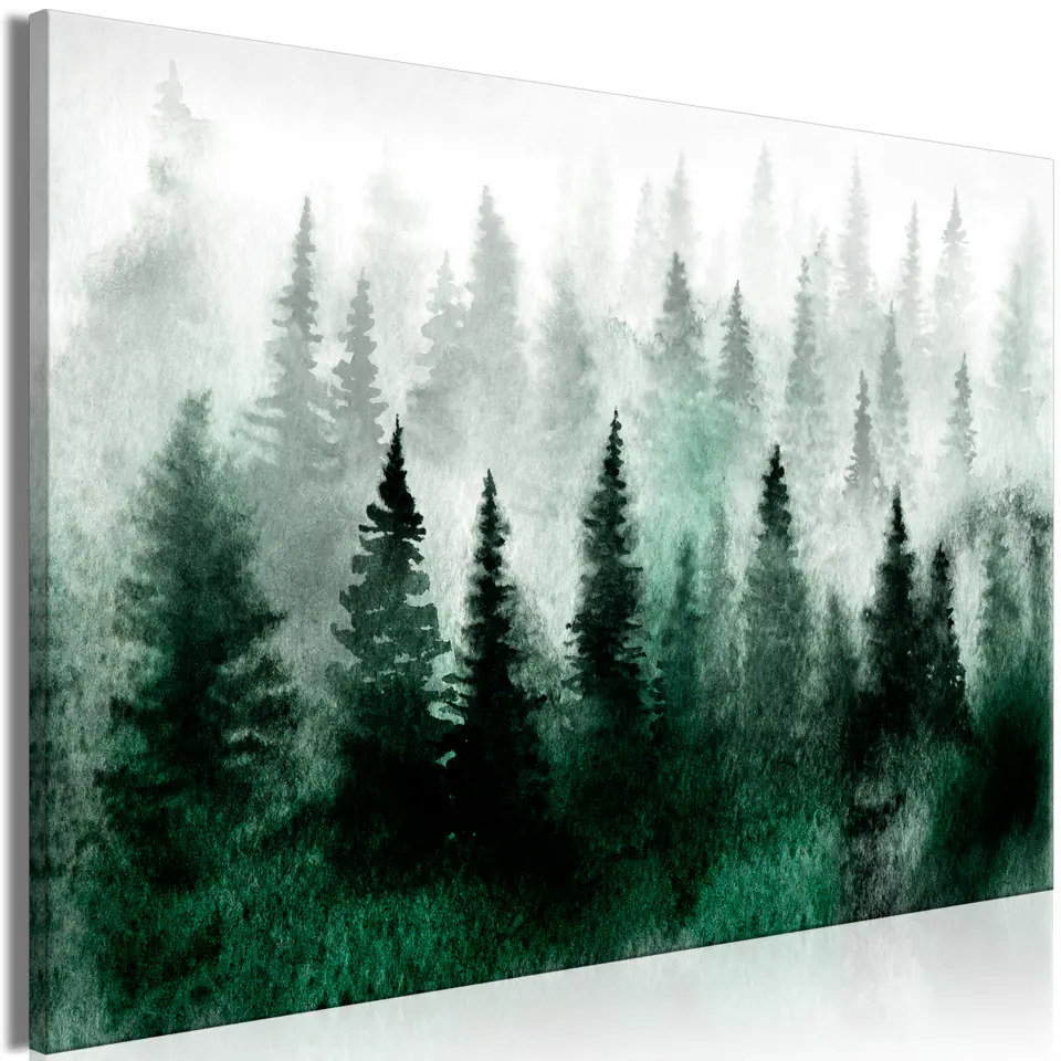 ⁨Obraz - Mglisty las Skandynawii (1-częściowy) szeroki (rozmiar 60x40, wykończenie Premium Print)⁩ w sklepie Wasserman.eu