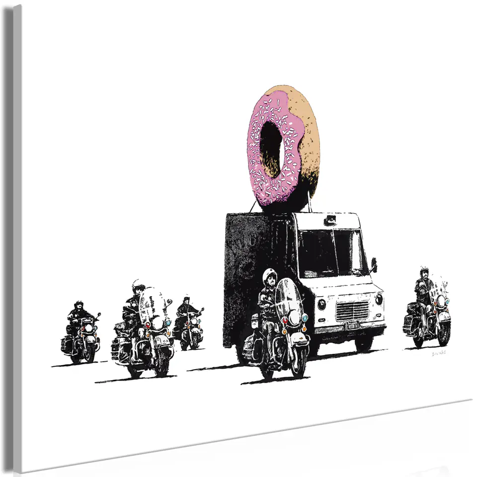 ⁨Obraz - Pączkowa policja (1-częściowy) szeroki (rozmiar 30x20, wykończenie Premium Print)⁩ w sklepie Wasserman.eu