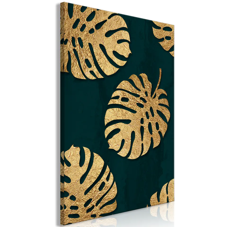 ⁨Obraz - Liście luksusu (1-częściowy) pionowy (rozmiar 60x90, wykończenie Premium Print)⁩ w sklepie Wasserman.eu