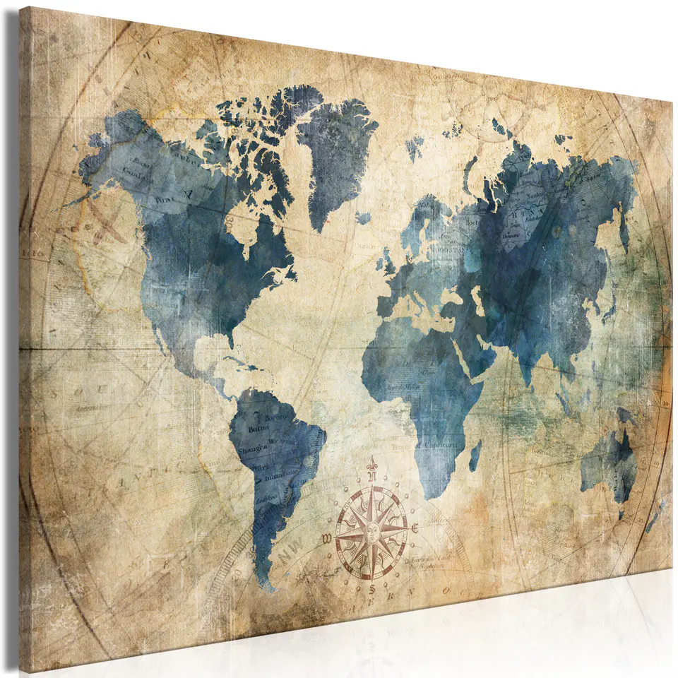 ⁨Picture - Retro map (1-piece) wide (size 90x60)⁩ at Wasserman.eu