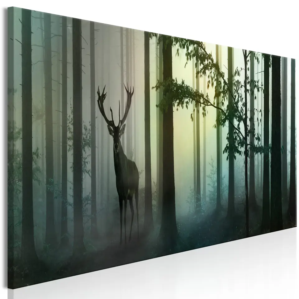 ⁨Obraz - Poranek (1-częściowy) wąski zielony (rozmiar 135x45, wykończenie Premium Print)⁩ w sklepie Wasserman.eu