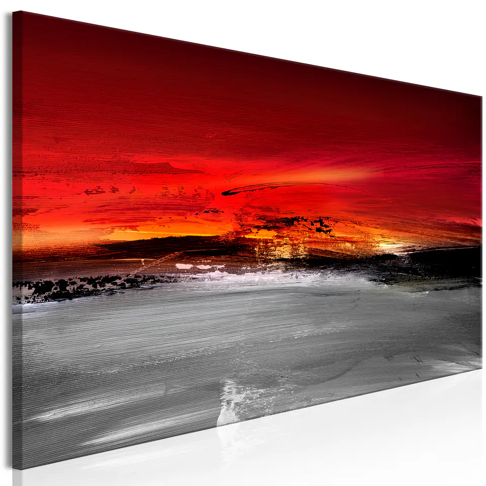 ⁨Obraz - Karmazynowy pejzaż (1-częściowy) wąski (rozmiar 120x40, wykończenie Premium Print)⁩ w sklepie Wasserman.eu