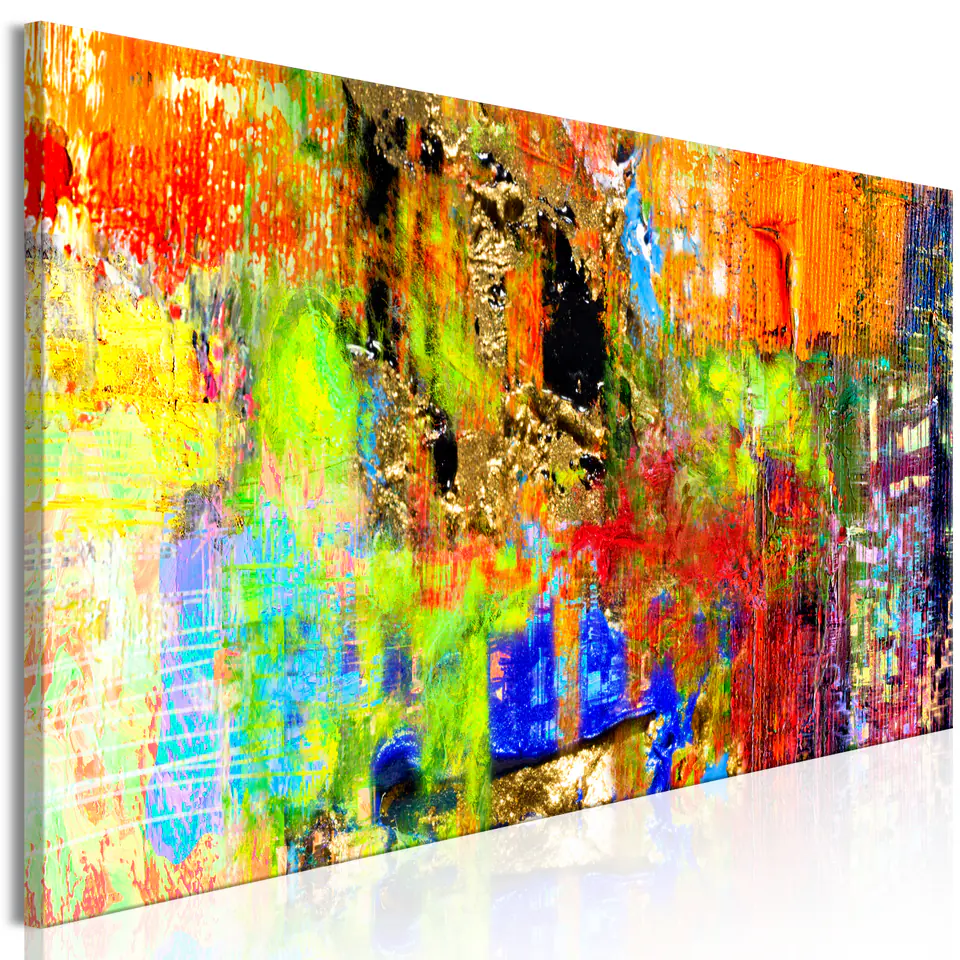 ⁨Image - Colorful abstraction (1-piece) narrow (size 150x50)⁩ at Wasserman.eu