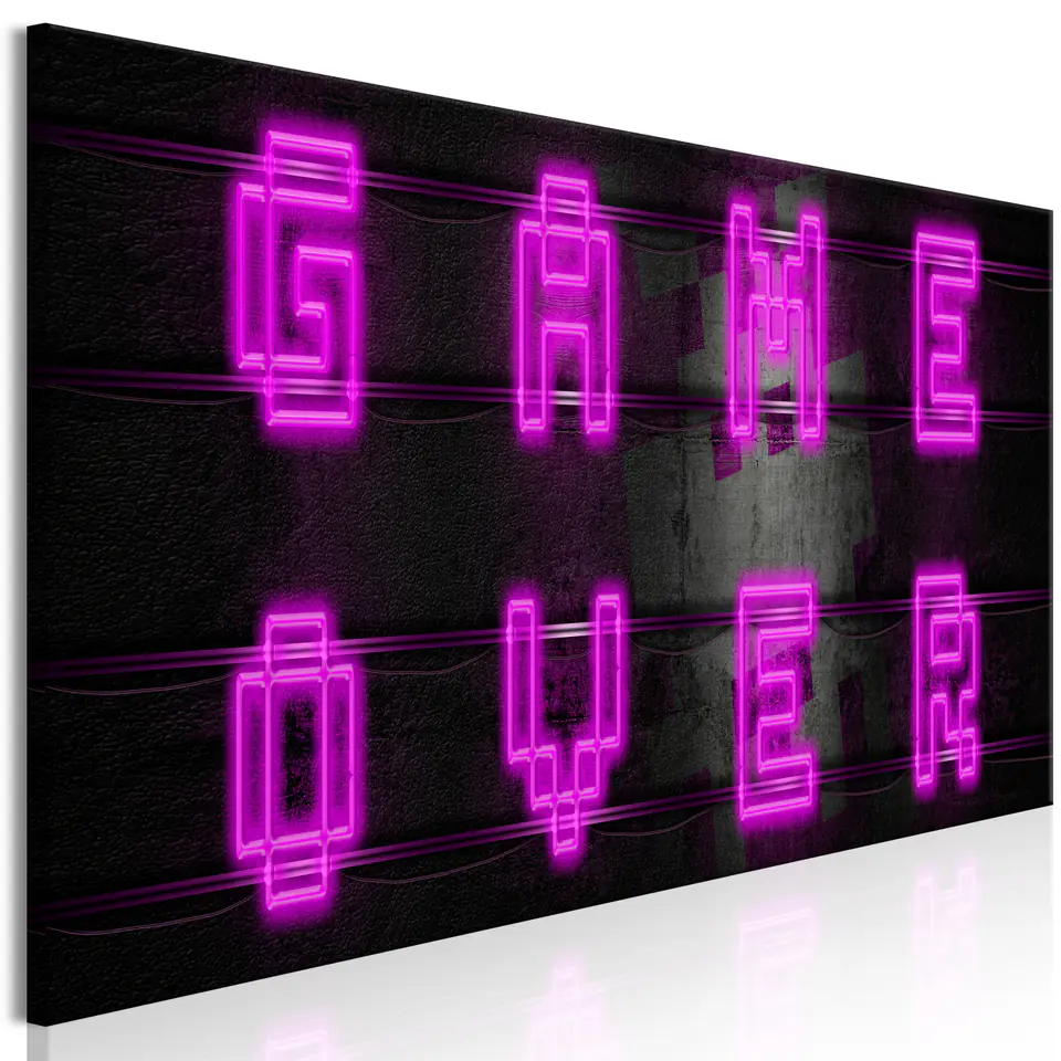 ⁨Obraz - Różowy neon (1-częściowy) wąski (rozmiar 135x45, wykończenie Standard)⁩ w sklepie Wasserman.eu