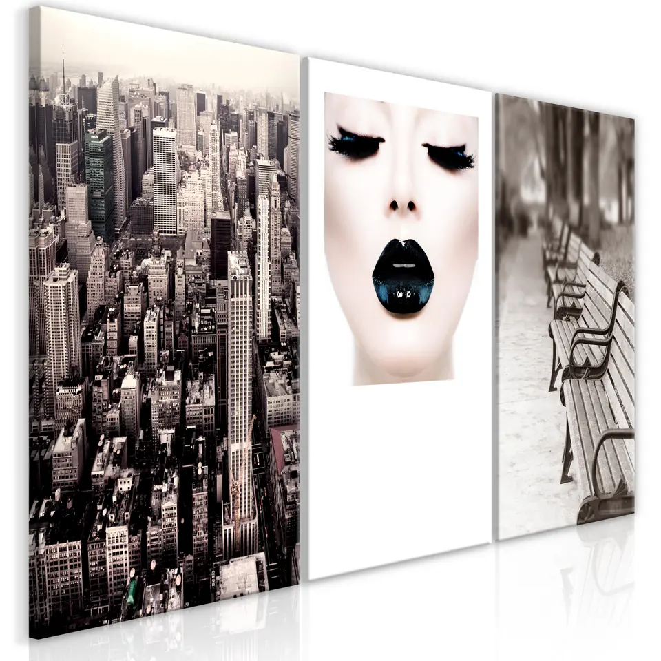 ⁨Picture - Faces of the City (3-piece) (size 60x30)⁩ at Wasserman.eu