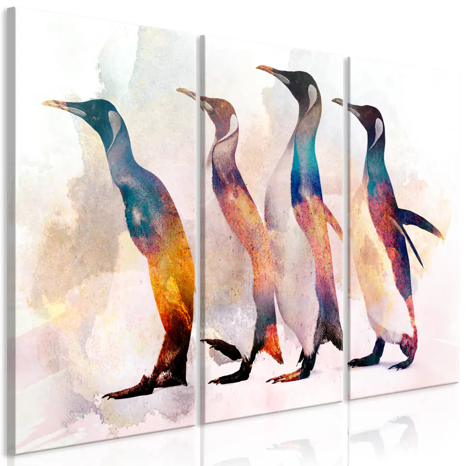 ⁨Painting - Penguin Hiking (3-piece) (size 90x60)⁩ at Wasserman.eu