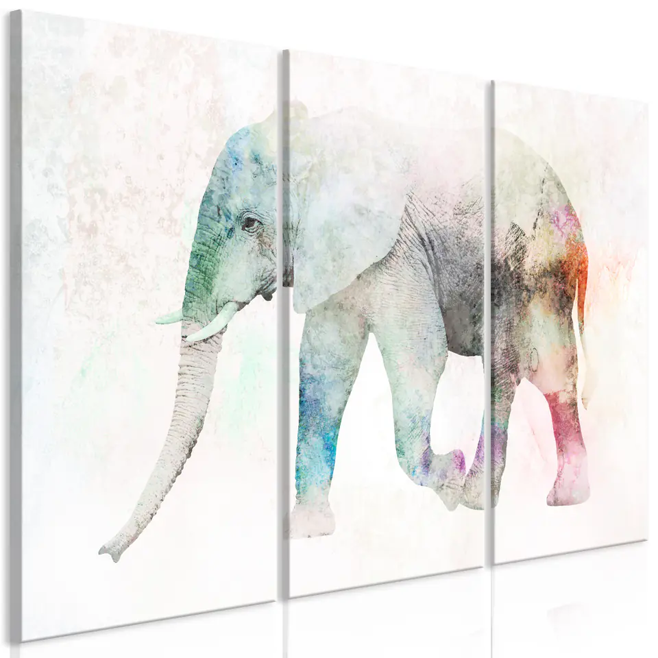 ⁨Picture - Painted elephant (3-piece) (size 90x60)⁩ at Wasserman.eu