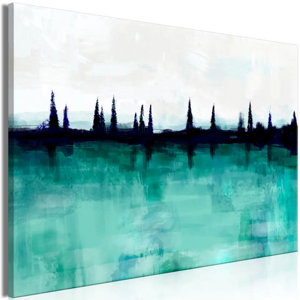 ⁨Obraz - Górskie jezioro (1-częściowy) szeroki (rozmiar 90x60, wykończenie Standard)⁩ w sklepie Wasserman.eu