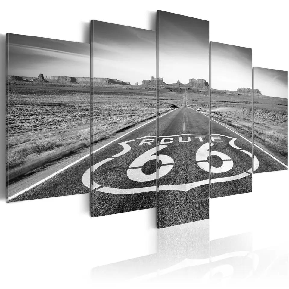 ⁨Picture - Road 66 - black and white (size 100x50)⁩ at Wasserman.eu