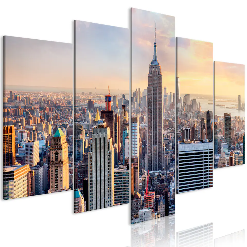 ⁨Picture - Sunny metropolis (5-piece), wide (size 100x50)⁩ at Wasserman.eu