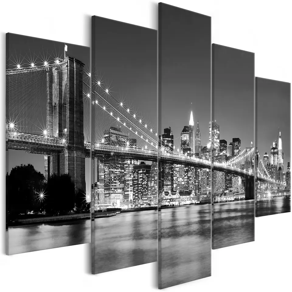 ⁨Painting - Dream of New York (5-part) wide (size 225x100)⁩ at Wasserman.eu