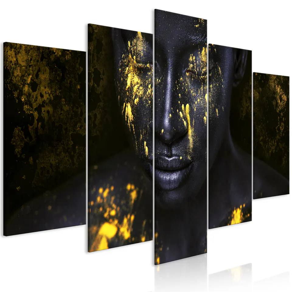 ⁨Picture - Bathed in gold (5-piece), wide (size 100x50)⁩ at Wasserman.eu