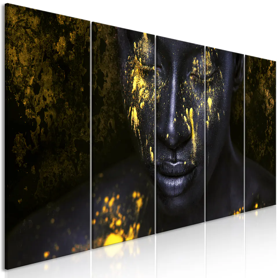 ⁨Picture - Bathed in Gold (5-piece), Narrow (size 100x40)⁩ at Wasserman.eu