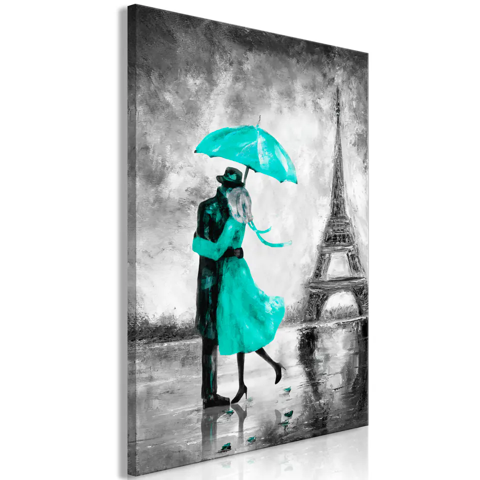 ⁨Obraz - Paryska mgła (1-częściowy) pionowy zielony (rozmiar 80x120, wykończenie Premium Print)⁩ w sklepie Wasserman.eu