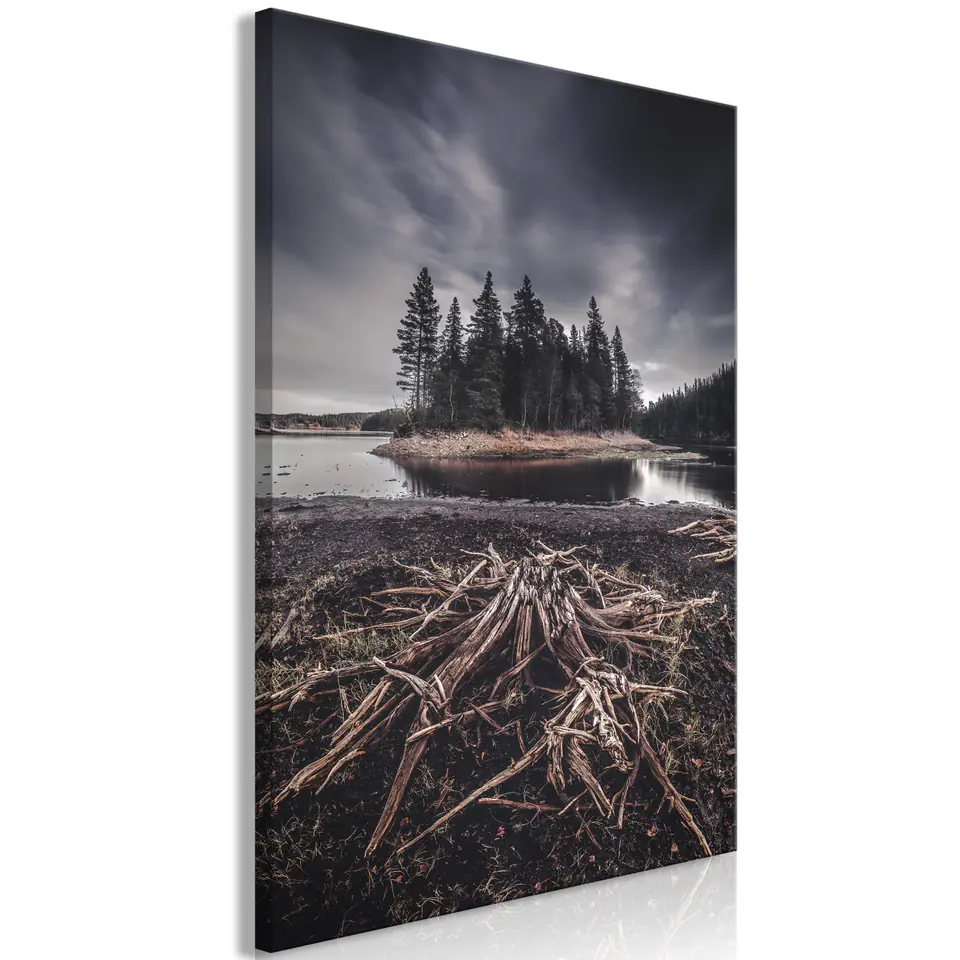 ⁨Obraz - Zalesiona wyspa (1-częściowy) pionowy (rozmiar 80x120, wykończenie Premium Print)⁩ w sklepie Wasserman.eu
