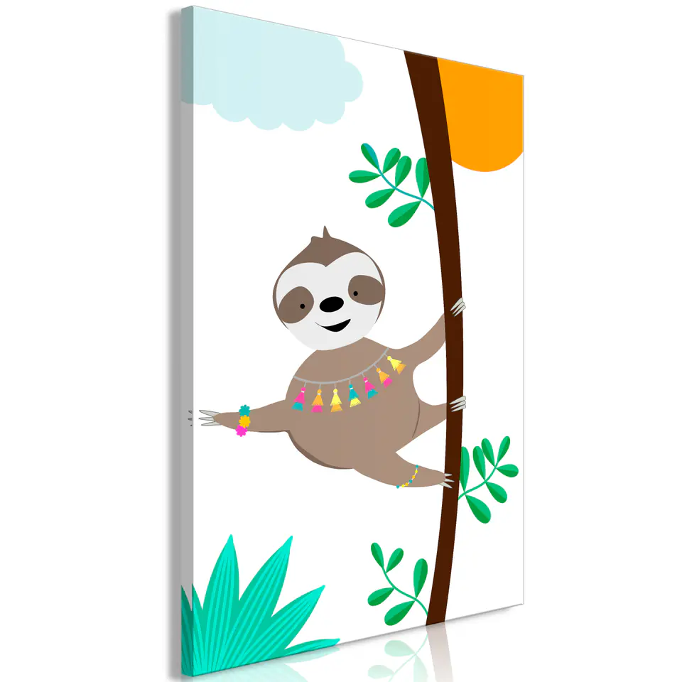 ⁨Picture - Cheerful sloth (1-piece) vertical (size 40x60)⁩ at Wasserman.eu