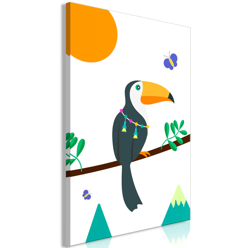 ⁨Picture - Toucan and butterflies (1-piece) vertical (size 40x60)⁩ at Wasserman.eu