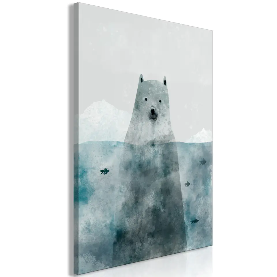 ⁨Obraz - Miś polarny (1-częściowy) pionowy (rozmiar 80x120, wykończenie Premium Print)⁩ w sklepie Wasserman.eu