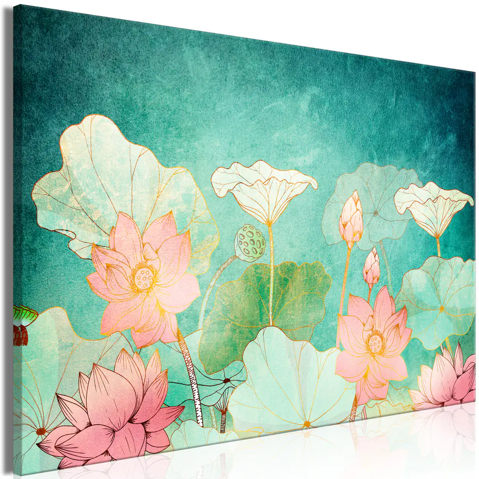 ⁨Picture - Fairytale flowers (1-piece) wide (size 60x40)⁩ at Wasserman.eu