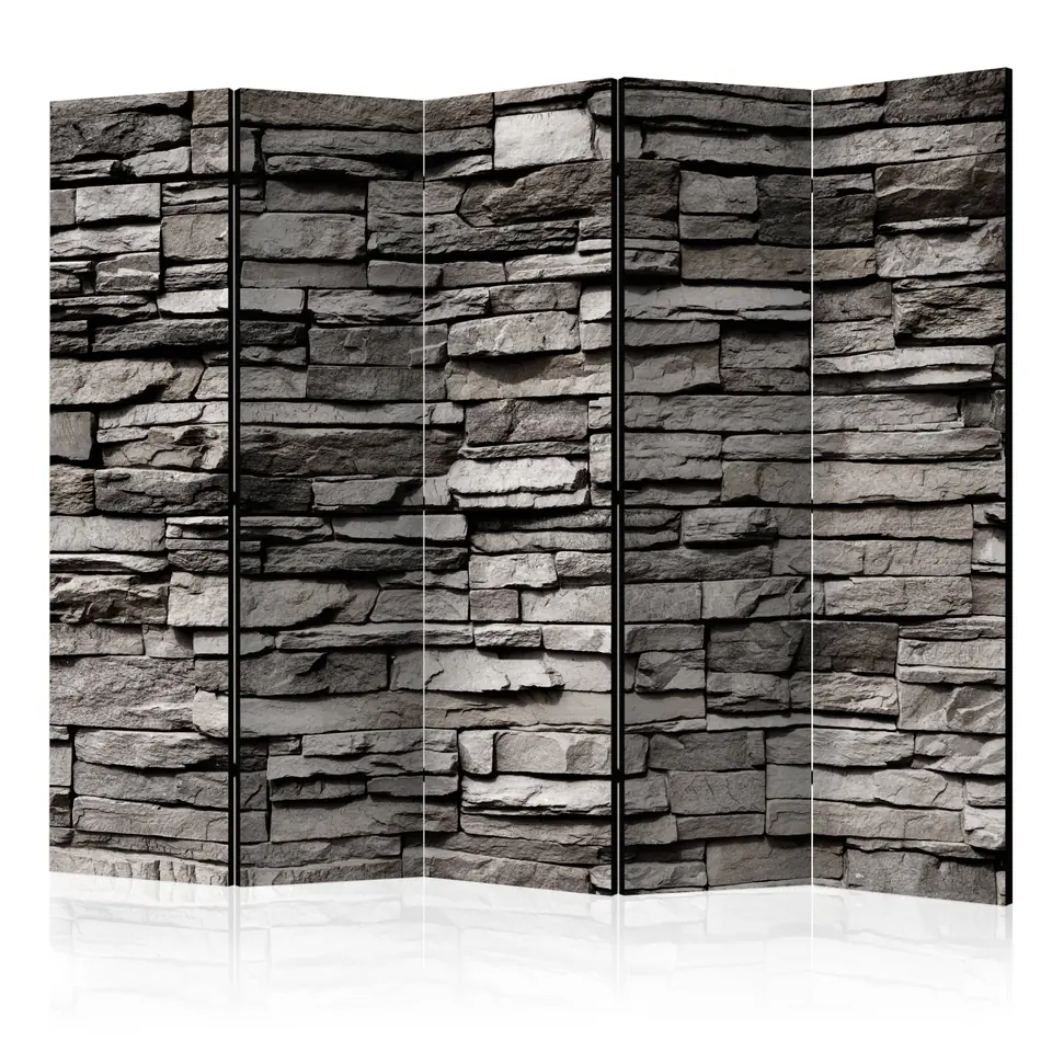 ⁨5-piece screen - Stone façade II [Room Dividers] (size 225x172)⁩ at Wasserman.eu