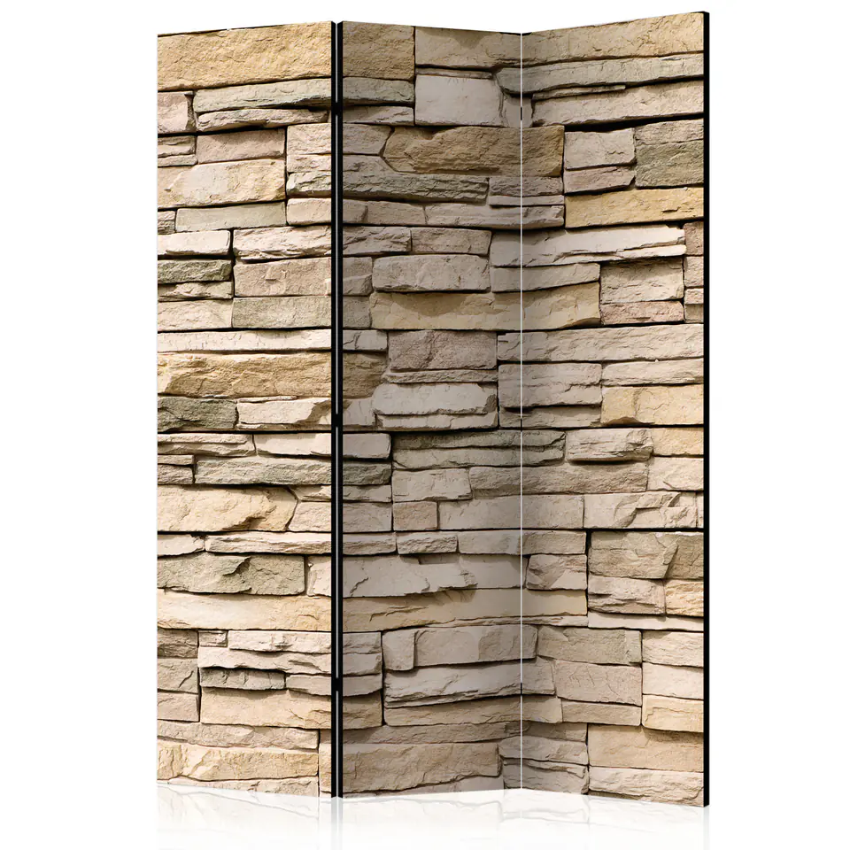 ⁨Screen 3-piece - Decorative stone [Room Dividers] (size 135x172)⁩ at Wasserman.eu